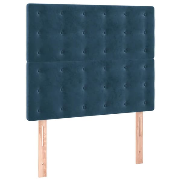 Ramsäng med madrass mörkblå 120x200 cm sammet