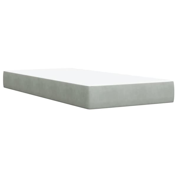 Ramsäng med madrass ljusgrå 90x190 cm sammet