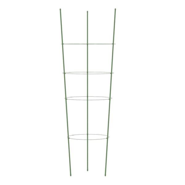 Växtstöd med 4 ringar 5 st grön 90 cm stål