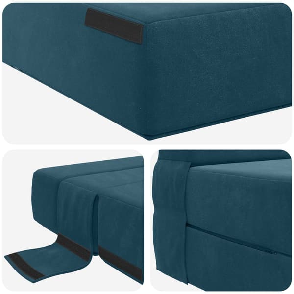Fällsoffa säng Blå 190 x 100 x 15 cm Sammet