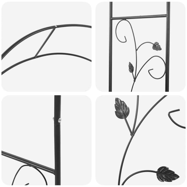 Trädgårdsbåge Blommor Svart 115 x 37 x 231 cm