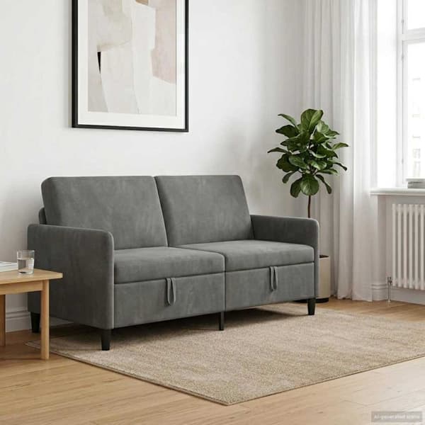 Soffa med förvaring Mörkgrå 172 x 78 x 87 cm Polyester