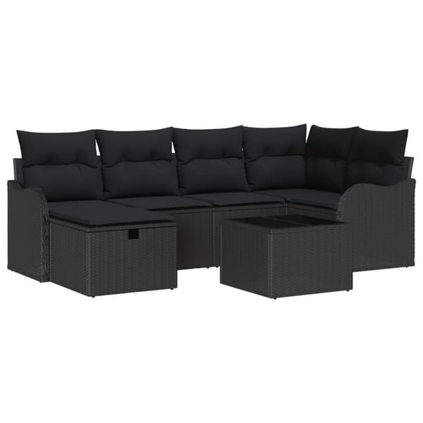 Trädgårdsoffset 7 st Poly rattan