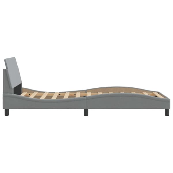 Bed Frame "Dover" Light Grey 100x200 cm Fabric