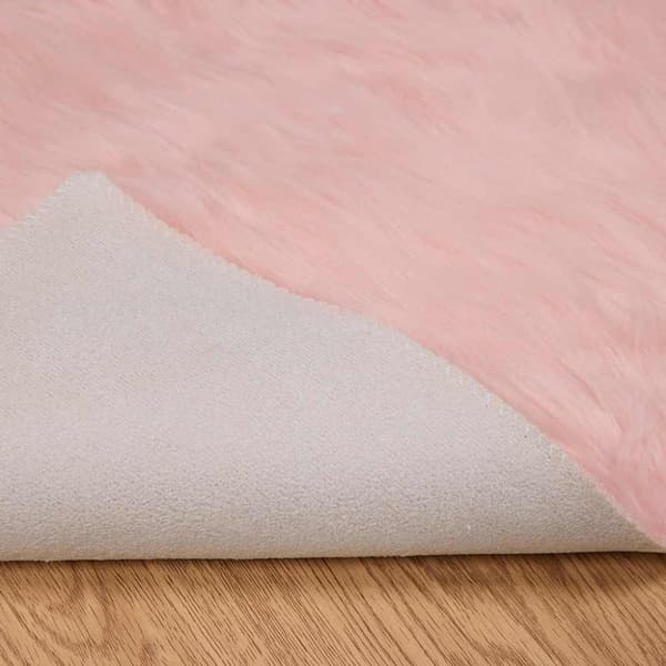 Fuskfäll matta TAFALLA Rosa 200 x 200 cm Polyester