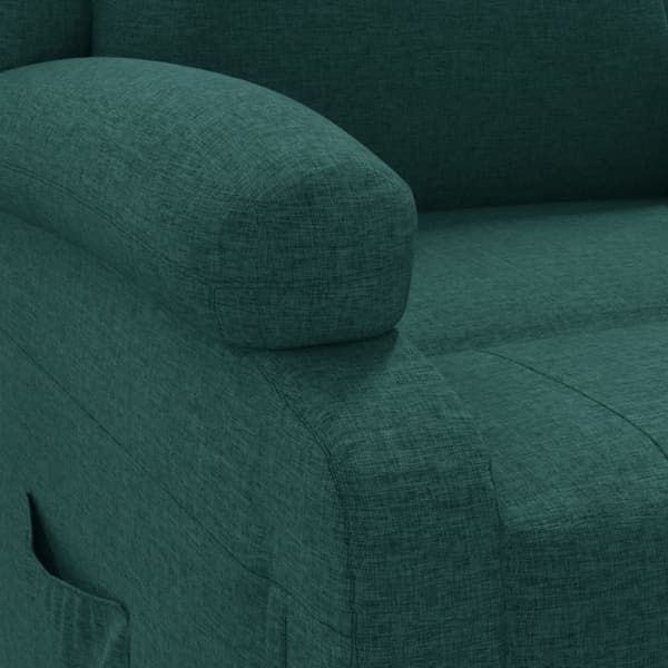 Elektrisk reclinerfåtölj mörkgrön tyg