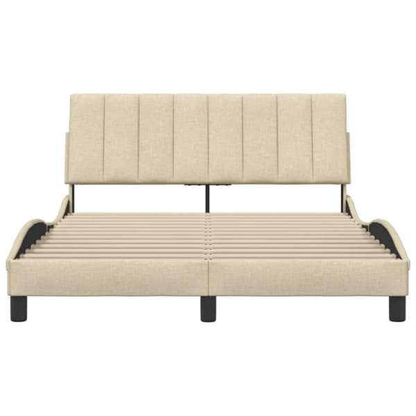 Bed Frame without Mattress "Hanko" Cream 140x200 cm Fabric
