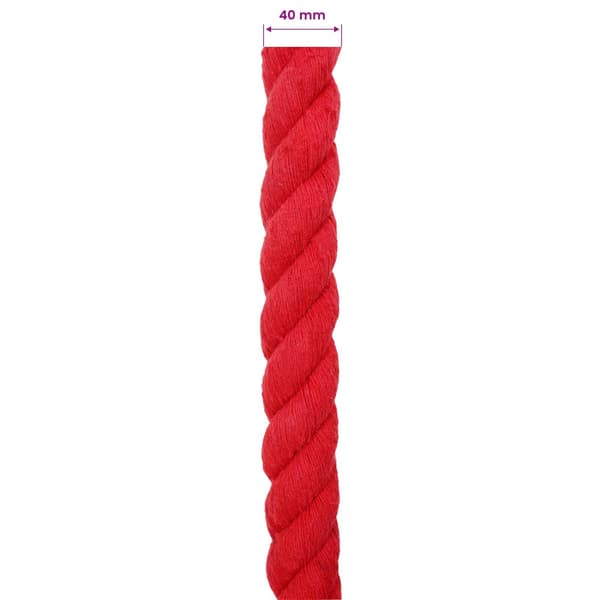 Rep Röd 4 x 4 x 500 cm Bomull