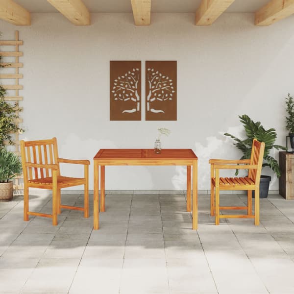 Trädgårdsmöbelset 3 pcs Brun Massivt akaciaträ