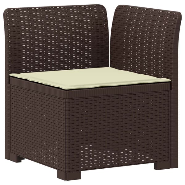 7-sits Soffa med Kuddar Rattanlook PP Brun