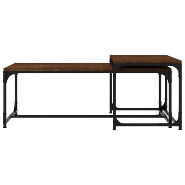 Soffbord 2 st Brun Ek Konstruerat Trä