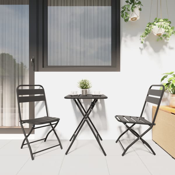 Fällstol för trädgård 2 pcs Antracit 42 x 52 x 82cm