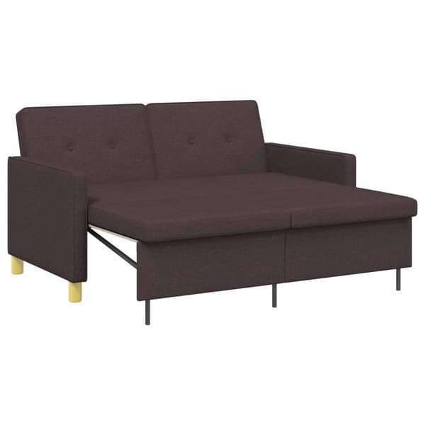 Pull Out Sofa Bed Mörkbrun Tyg