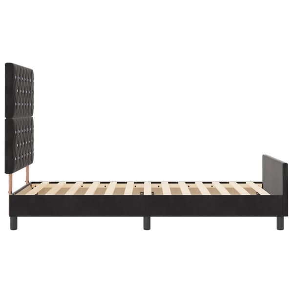 Bäddfjäder med huvudgavel Svart 100 x 200 cm Sammet