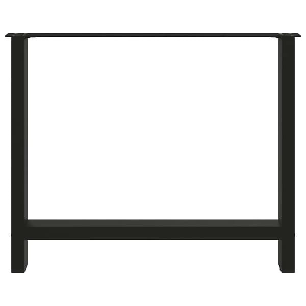 Matbordsben svarta 2 st 100x(72-73) cm stål