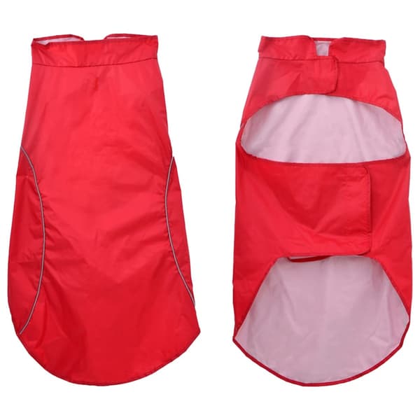 Regnrock för hundar med reflexer polyester röd 3XL
