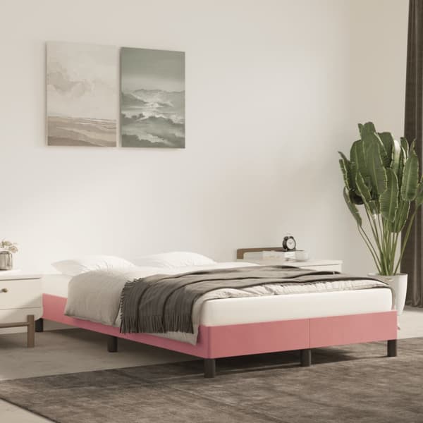 Sängram rosa 120x200 cm sammet