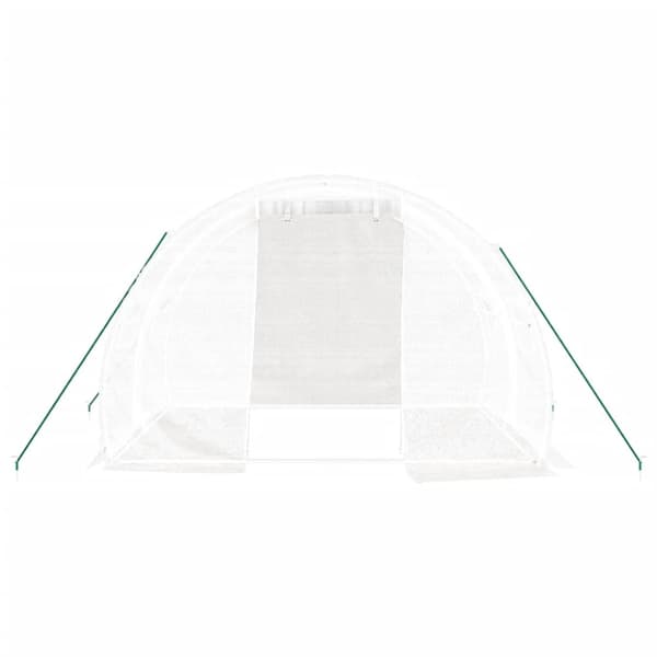 Växthus med stålram vit 6 m² 3x2x2 m