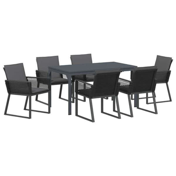 Trädgårdsmöbelset 7 pcs Antracit konstrotting