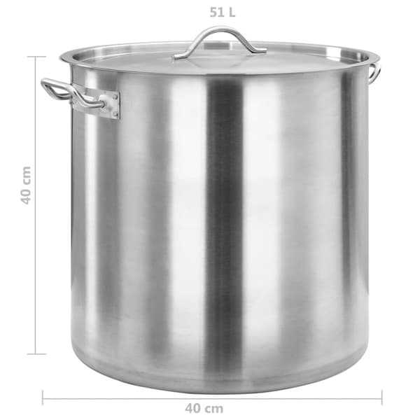 Gryta 50 L 40x40 cm rostfritt stål
