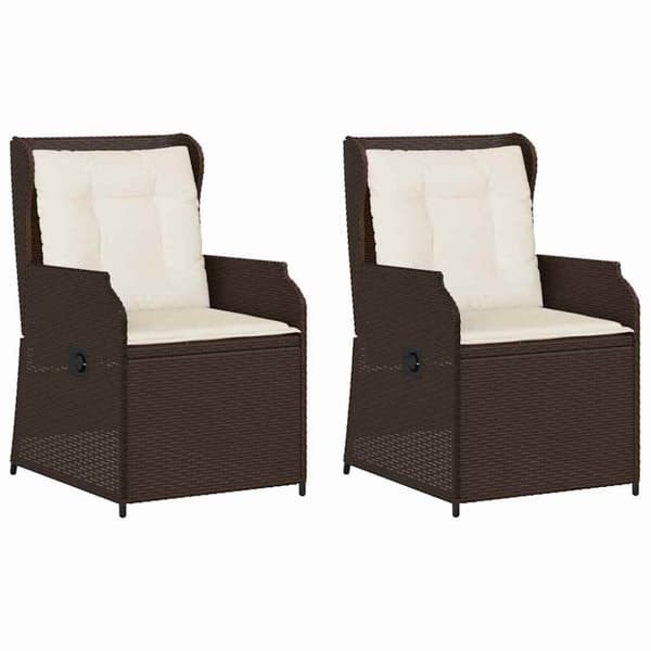 Trädgårdsbänk 2 pcs Brun konstrotting