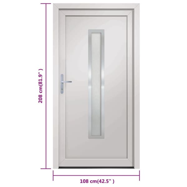 Ytterdörr vit 108x208 cm PVC