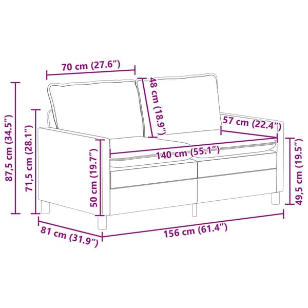 Soffa Blå 156 x 81 x 87,5 cm Tyg