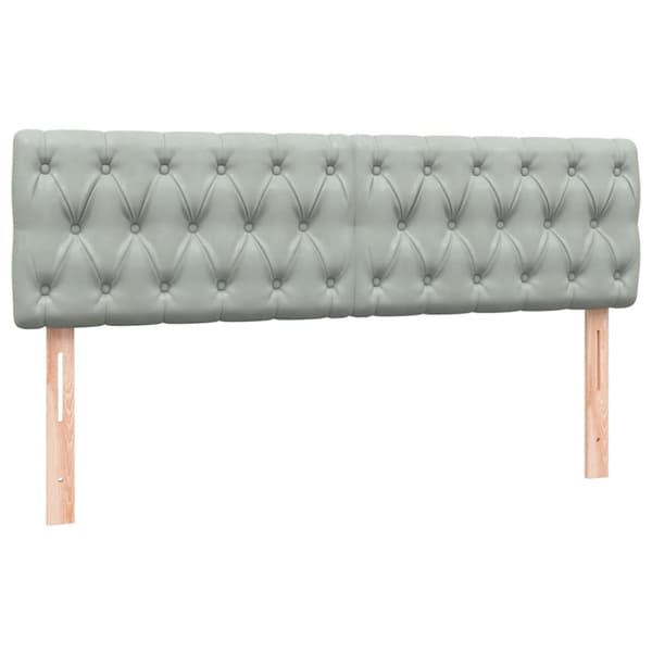 Ramsäng med madrass ljusgrå 160x210 cm sammet