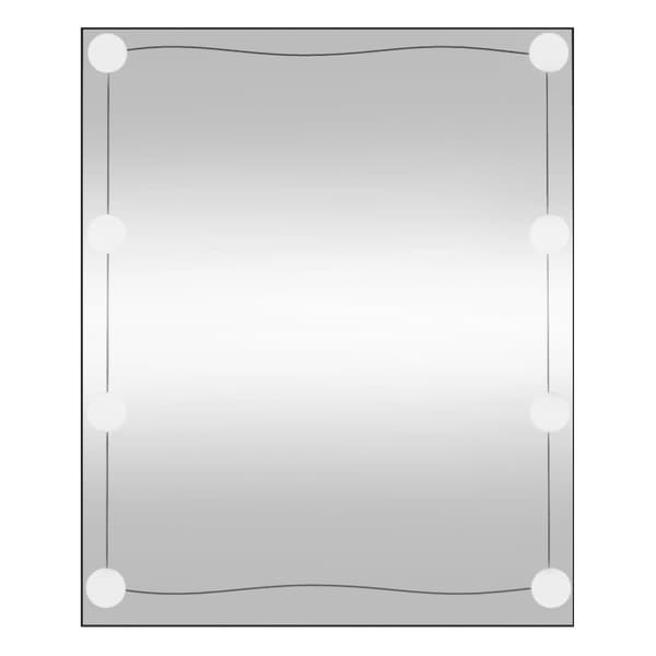 Väggspegel med LED-belysning 50x60 cm glas rektangulär