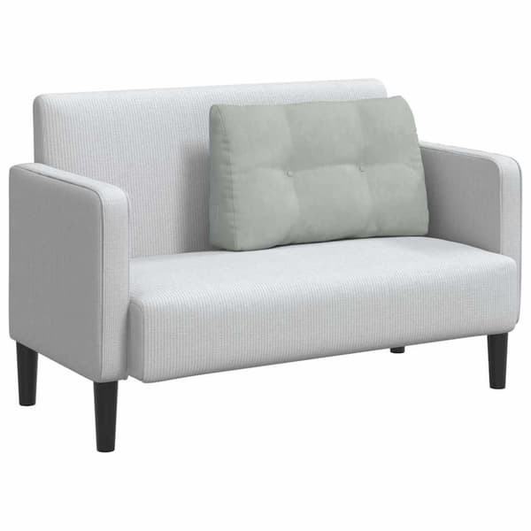 Ryggkudde Ljusgrå 80 x 24 x 50 cm Sammet