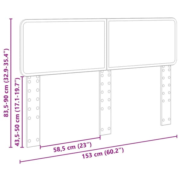 Huvudgavel Vit 90 cm Konstruerat trä