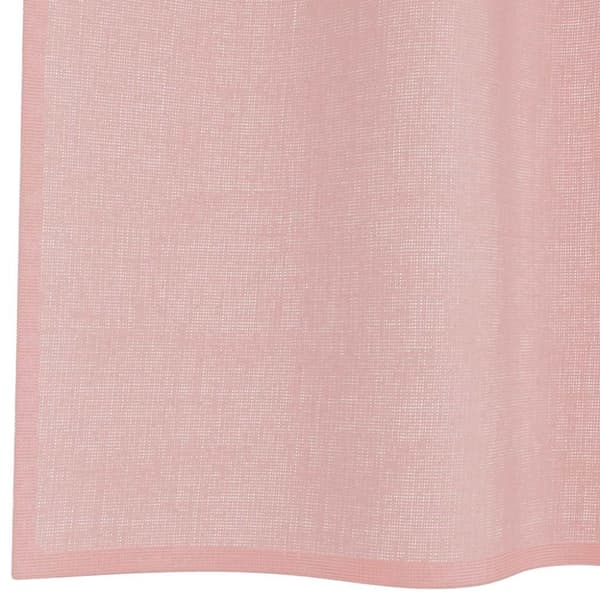 Voile gardiner med stångfickor 2 st rosa