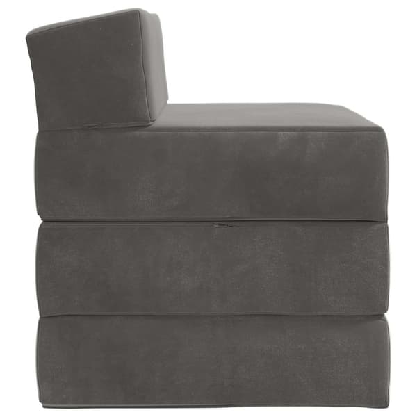 Fällbar Soffbed Mörkgrå 200 x 70 x 15 cm Sammet