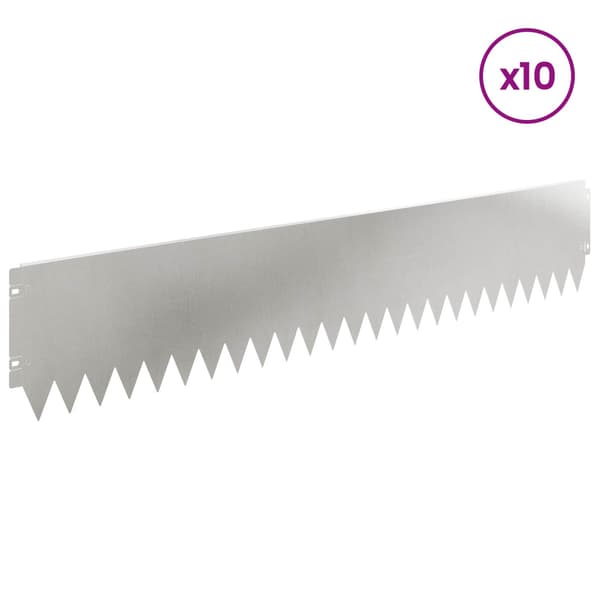 Kant för gräsmatta 10 pcs 103 x 20 cm Stål Silver