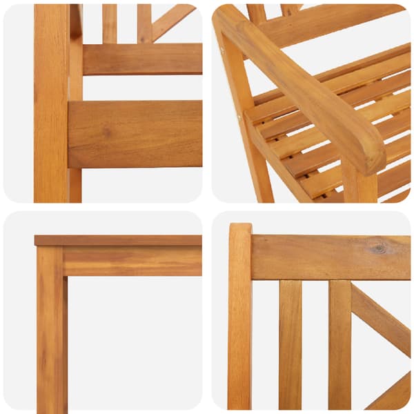 Trädgårdsmöbelset 5 pcs Brun Massivt akaciaträ