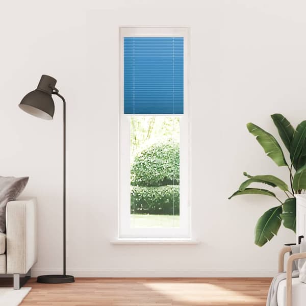 Plisserad persienn blå 65x200cm tyg bredd 64,4cm polyester