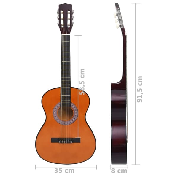 Gitarr för nybörjare 8 delar klassisk svart 3/4 36"