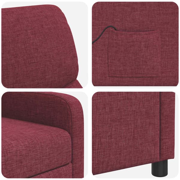 Recliner Vinröd Tyg