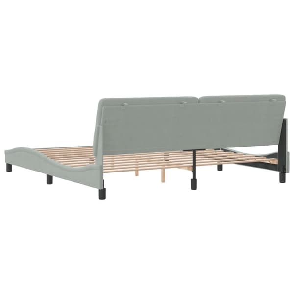Bed Frame without Mattress Light Grey 200x200 cm Velvet