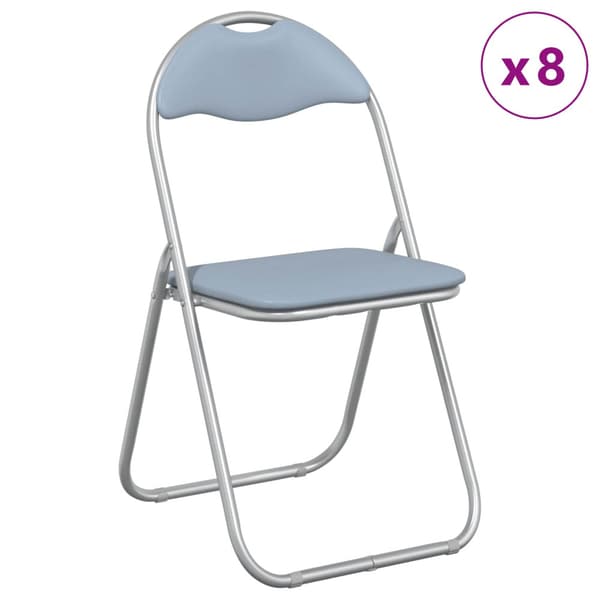 Fällstol 8 pcs Grå 48 x 43,5 x 81 cm Konstläder