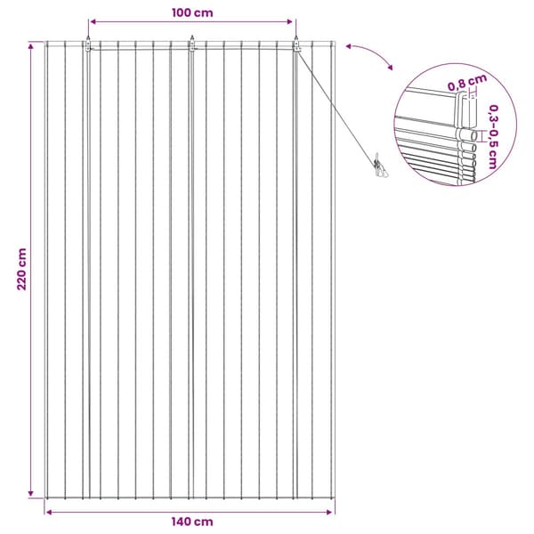 Rullgardin Brun 140 x 220 cm Vass