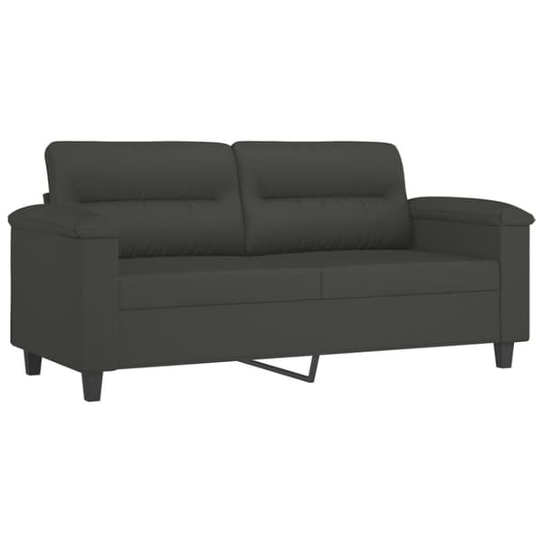 2-sitssoffa mörkgrå 140 cm mikrofibertyg