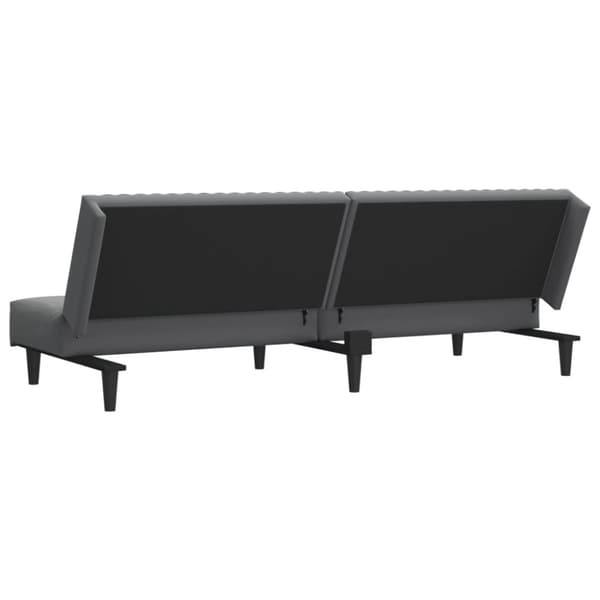 Bäddsoffa 2-sits mörkgrå sammet