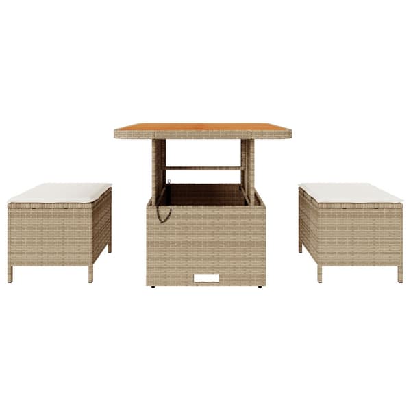 Trädgårdsmöbelset Beige konstrotting