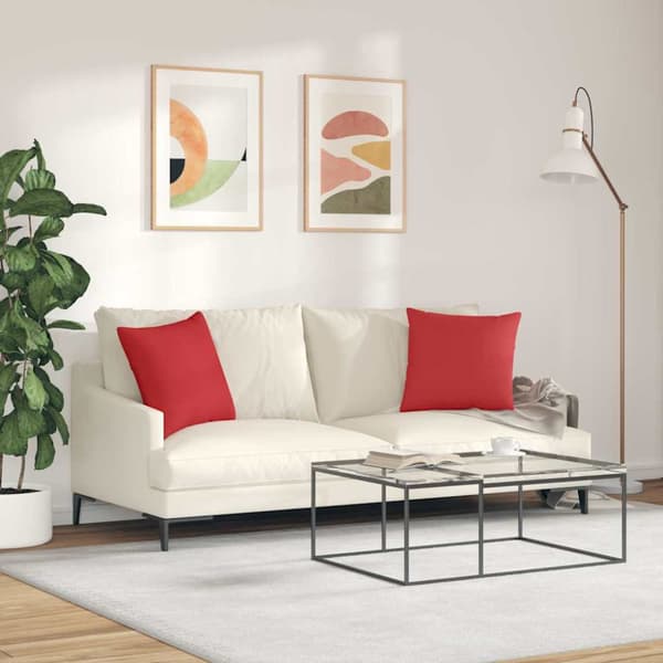 Sofakuddar 2 pcs Röd 45 x 45 cm tyg