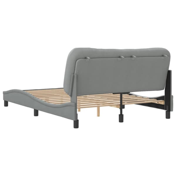 Bed Frame without Mattress "Hvar" Light Grey 120x200 cm Fabric