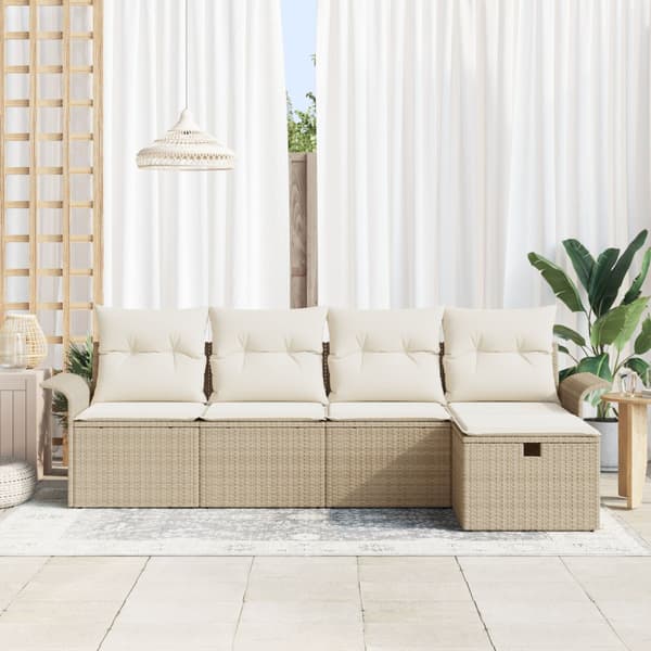 Trädgårdsoffset 5 st Beige och gräddfärgad konstrotting