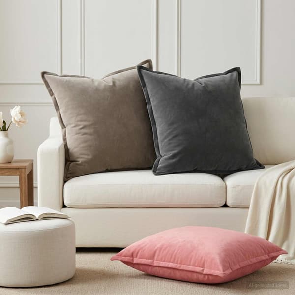 Kudde med kudde HOUTEN 2 st Rosa Sammet