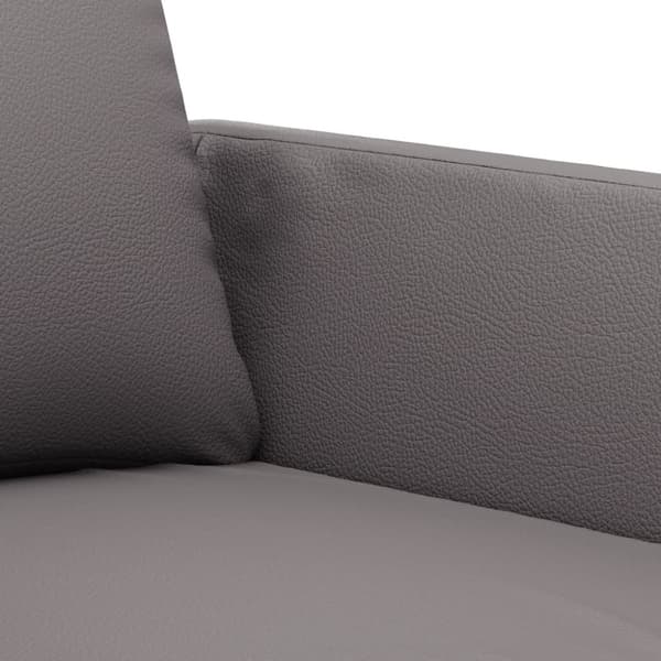 3-sitssoffa grå 180 cm konstläder