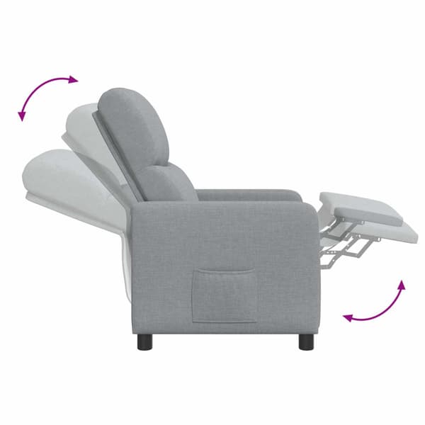 Massagefåtölj Ljusgrå Tyg